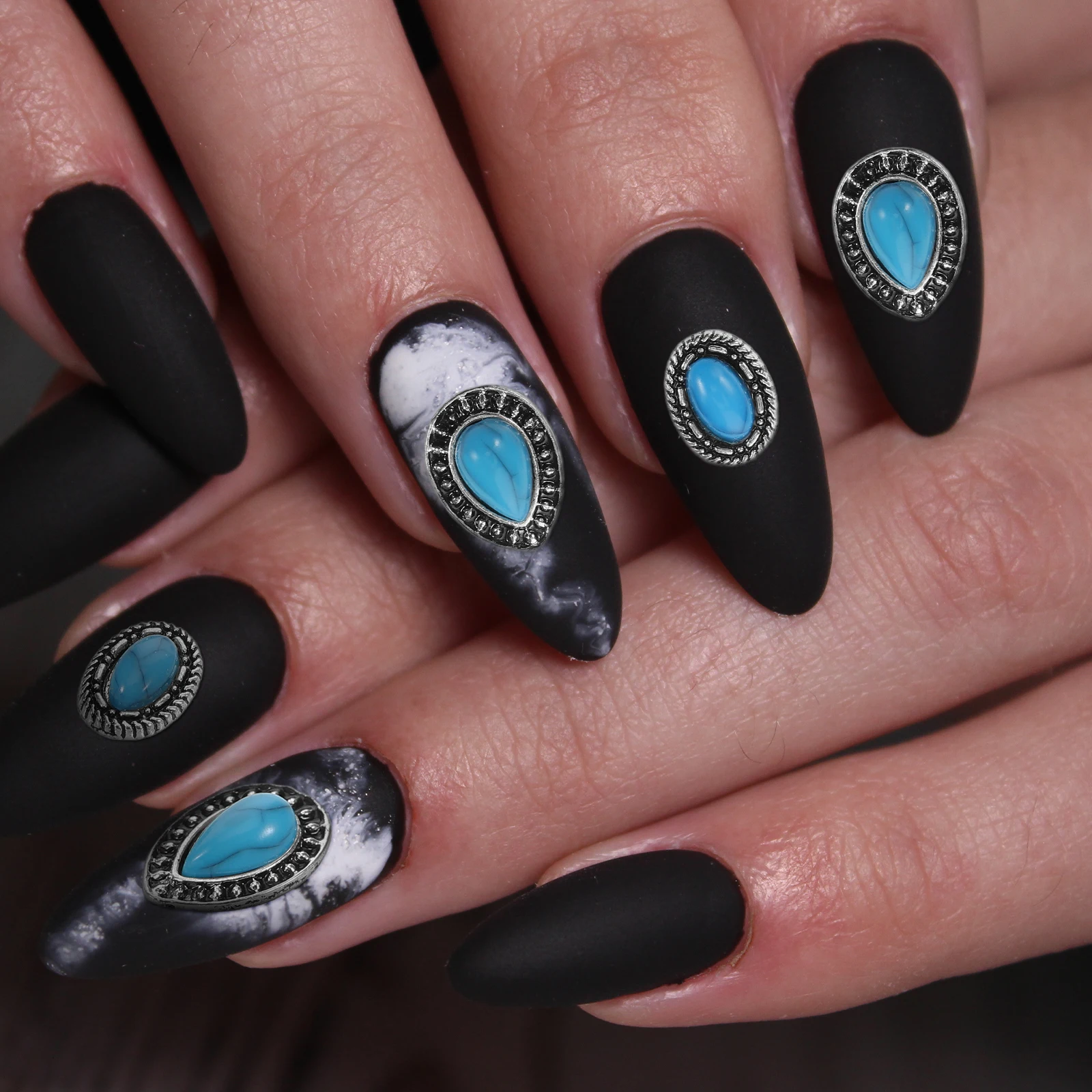 

20 шт. винтажный декор для красоты ногтей со стразами, художественные драгоценности и подвески для ногтей, небесно-голубые поддельные маникюрные украшения Miss