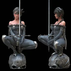 Evilyn Leather Female Musketeer 1/24 Resin Figure Assembled Model Kit Fantasy Miniature Sculpture Toy Unassembled and Unpainted