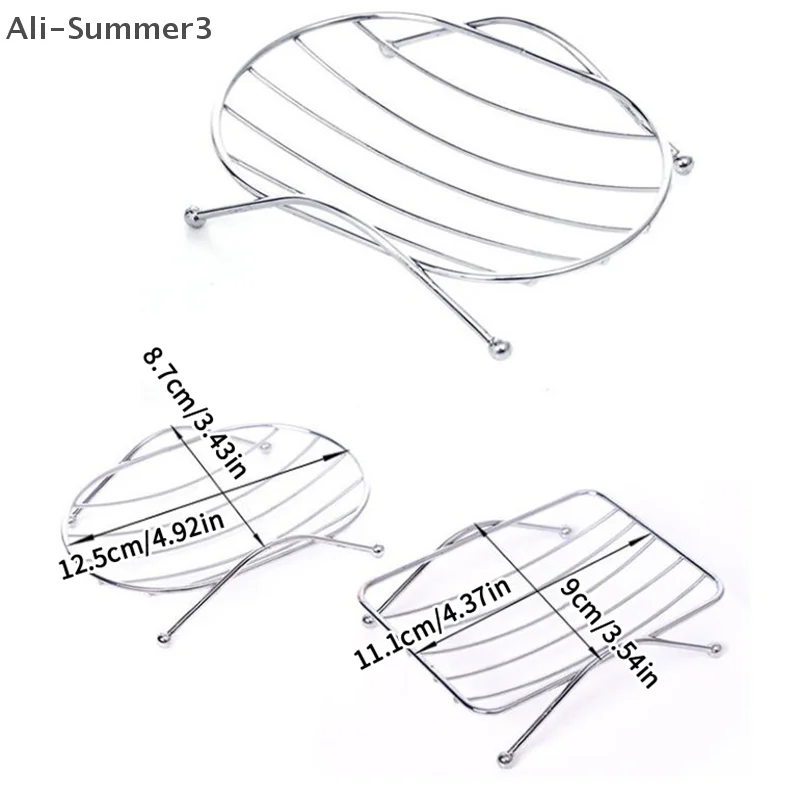 (YY)1Pc 2025 New Stainless Steel Soap Dishes Rust-resistant Saver Basket For Bathroom Toilet Shower Soap Holder Case Accessories
