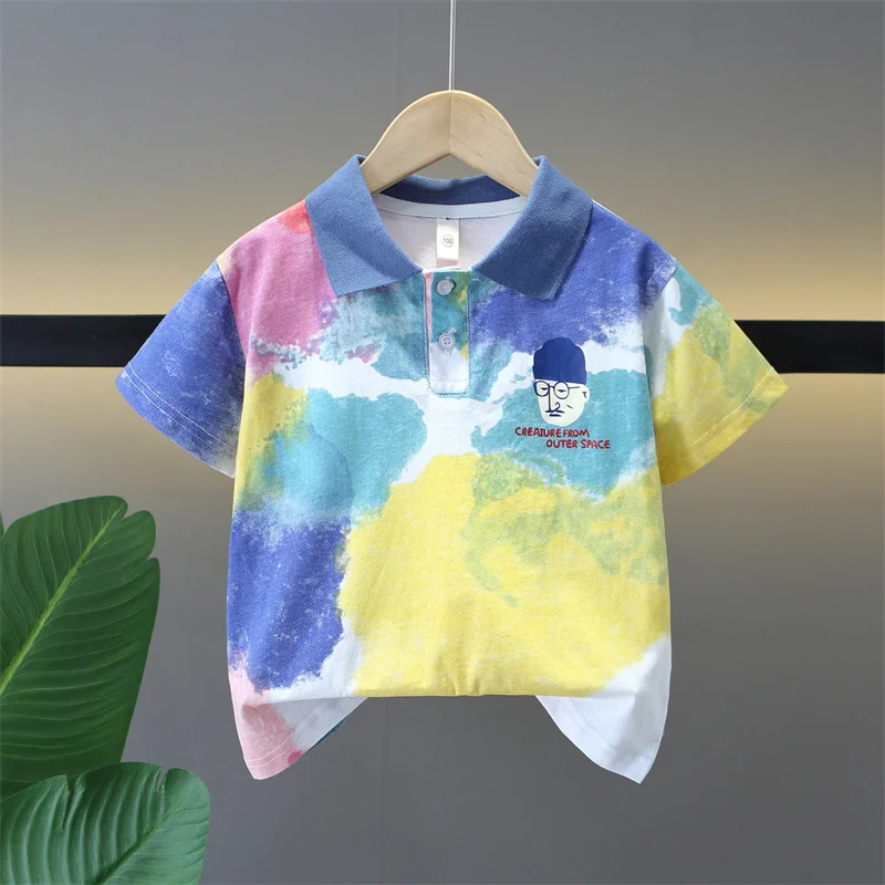 Boy's T-shirt short sleeve summer new 3-year-old children's summer Polo shirt baby summer cotton boy's shirt