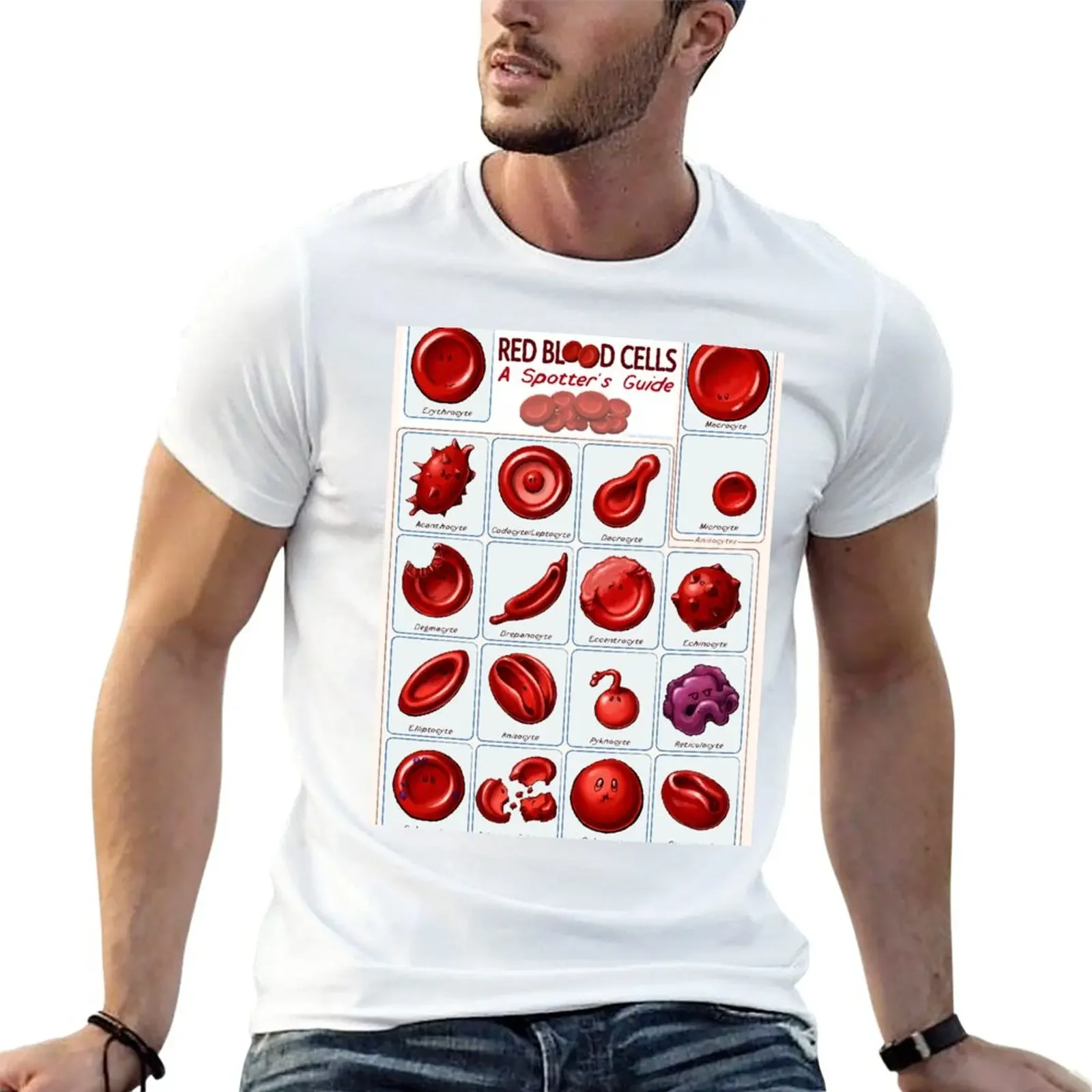 New Red blood cells T-Shirt plus size t shirts tops hippie clothes oversized t shirts plain t shirts men