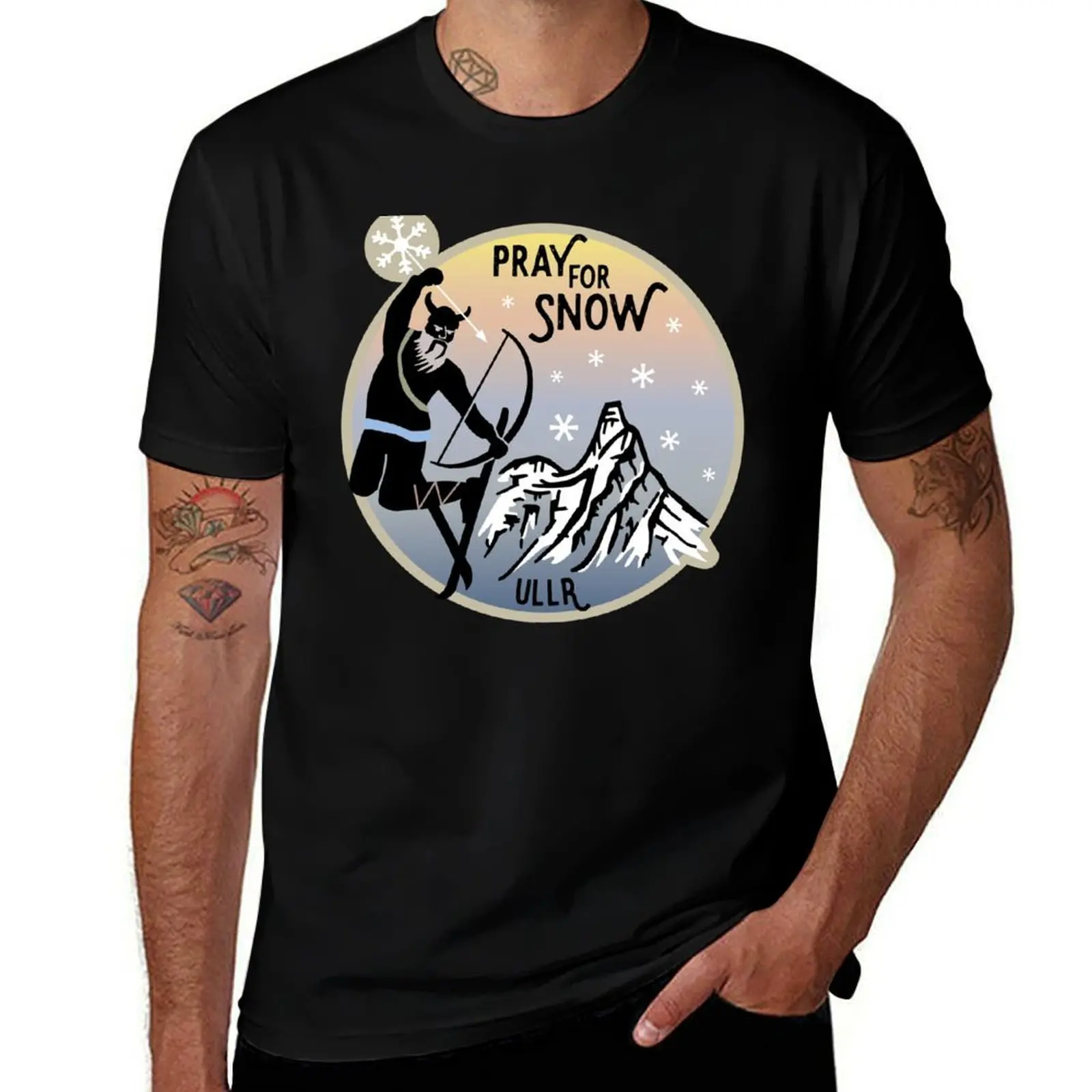 Ullr - Pray for snow T-Shirt Functional Casual Short Sleeve Tee T-Shirt