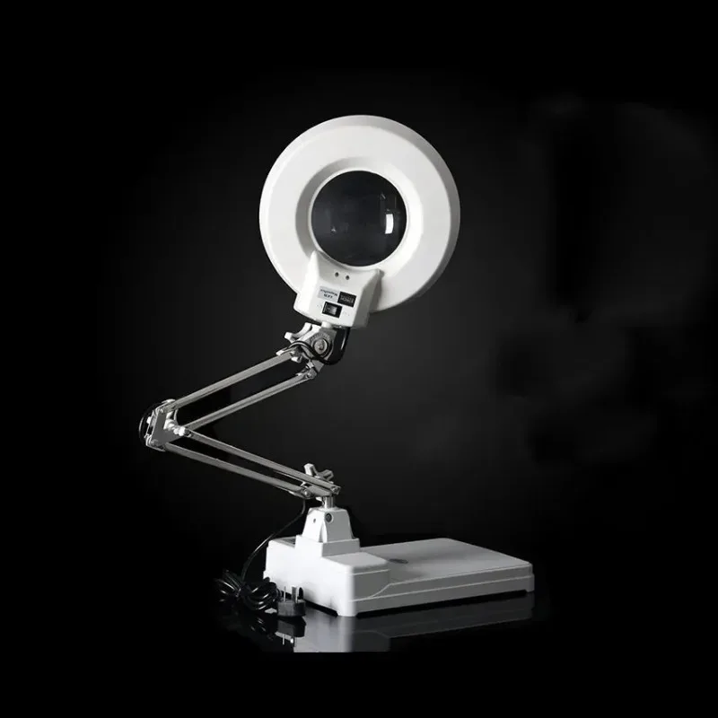 

220V 20X 56 LED Lamp Stainless Steel Magnifier Magnifying Glasses with Led Lights Soldering Helping Hand Loupe Solder Clamp