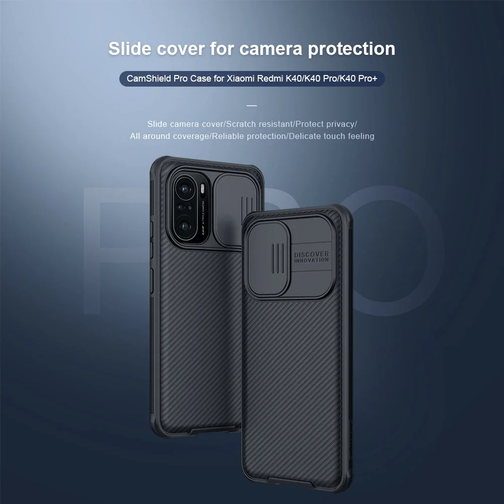 For Xiaomi Poco F3 Case For Xiaomi Redmi K40 NILLKIN CamShield Pro Camera Protection Back Cover For Redmi K40 Pro Plus