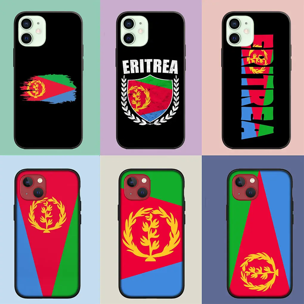 Red Eritrean Eritrea Flag Soft Phone Cover for Apple iPhone 15 14 Plus 13 12 Mini Pro Max XR + 13Pro 14+ 15+ Silicone Case