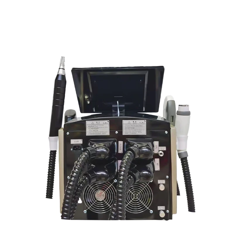 2025 أحدث 4 في 1 آلة إزالة الشعر بالليزر ديود التيتانيوم الجليد ومفتاح Q إزالة الوشم بالليزر Nd Yag آلة الليزر IPL RF Pico