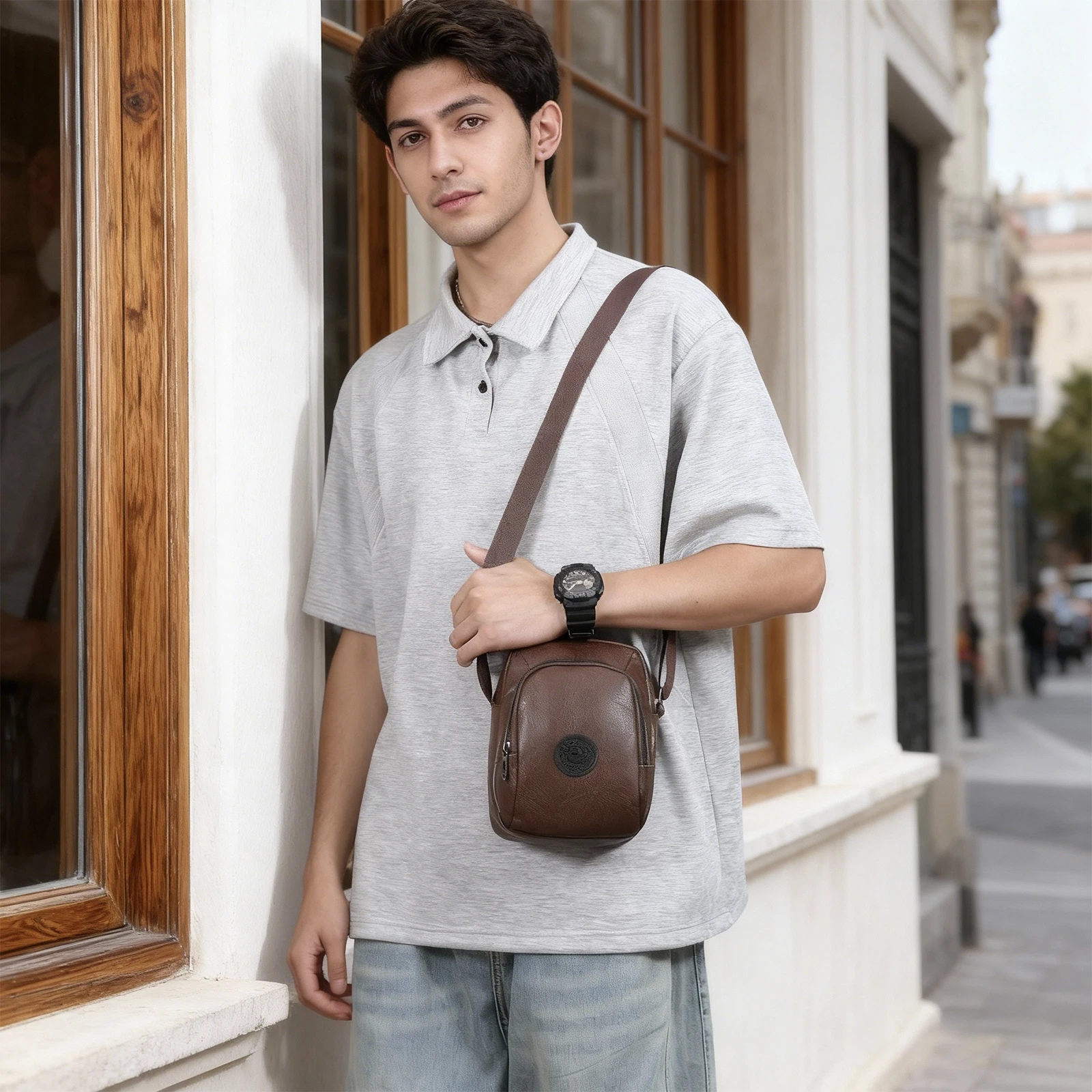 Small Shoulder Sling Bag for M - Leatherwork Letters ulasan dan harga