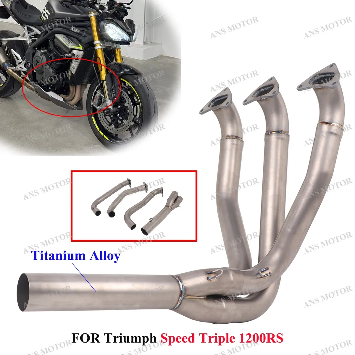 

For Triumph Speed Triple RS1200 1200RR 2021-2025 Motorcycle Exhaust 1200RS Muffler Slip On Titanium Pipe Original diameter
