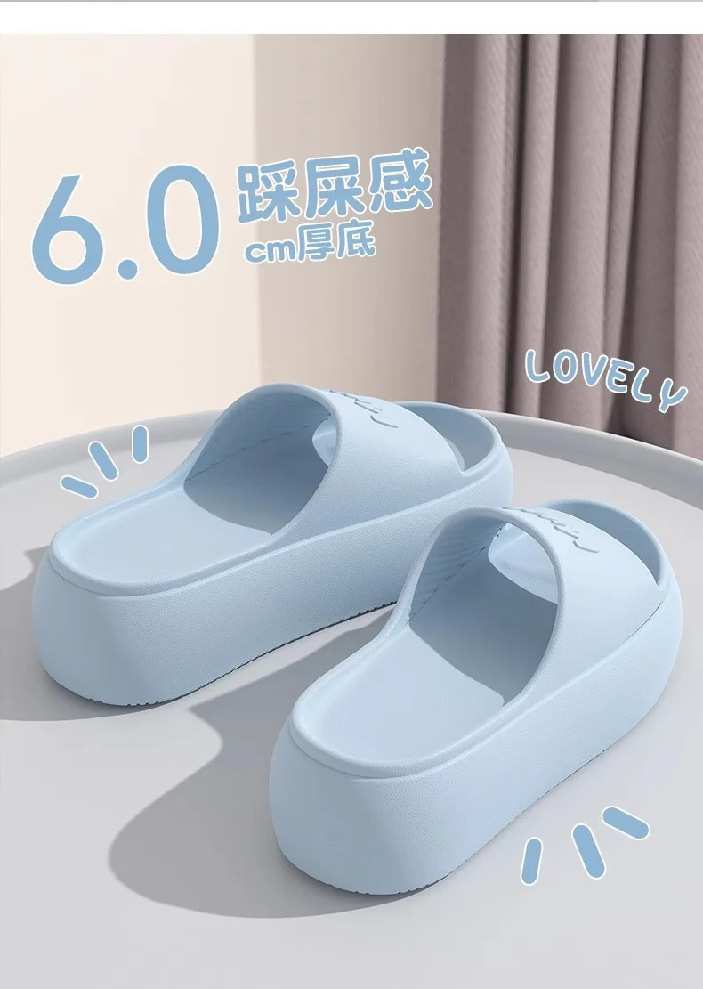 2026 Neue Modische Damen-Pantoletten, Sandalen, Strand-Slides, Einfarbige Rutschfeste Dicke Duschschuhe für Sommer, Zuhause und Draußen – Detail 1