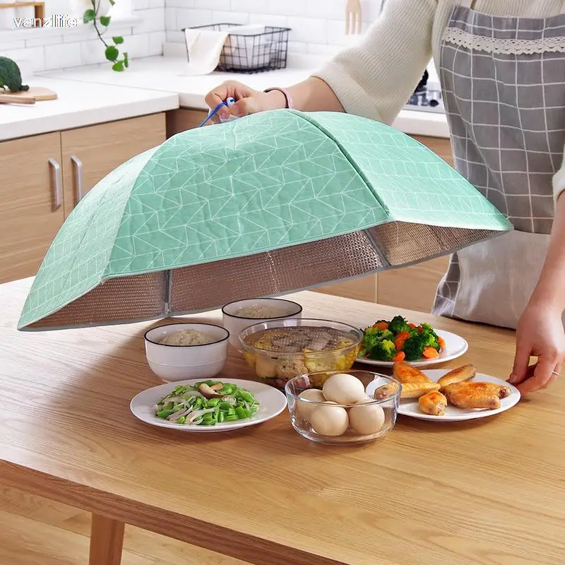 vanzlife Household insulation table cover winter aluminum foil insulation collapsible food cover meal cover large table food