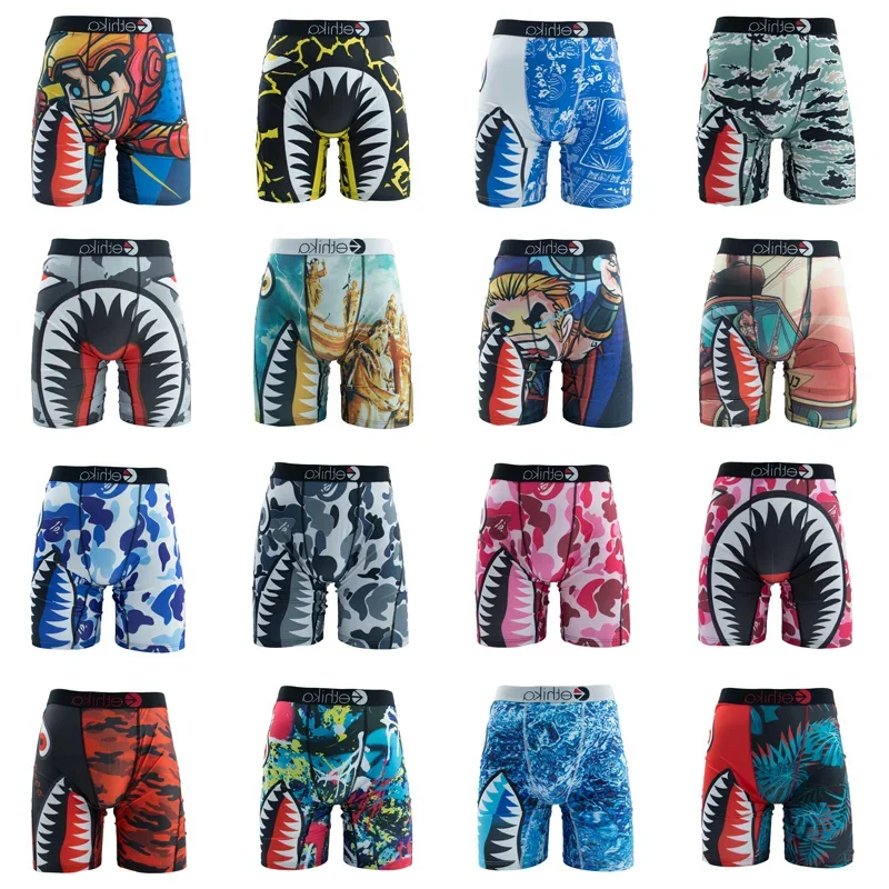 ETHIKA Sexy Men Underwear Boxers Cueca Fashion Print Man Underwear Summer Breathable Men's Panties Lingeries Plus Size Briefs