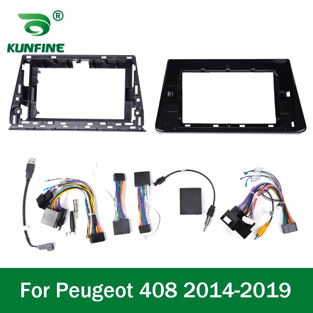 

Автомобильный GPS-навигатор, стерео для Peugeot 408, 2014, 2015, 2016-2019, панель облицовки, рамка, подходит для 2Din, 9 дюймов, экран головного устройства