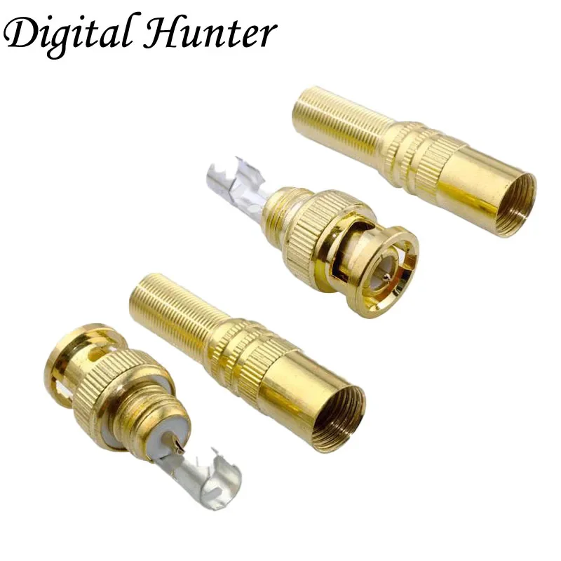 2Pc Twist Veer Rg59/Rg6 Coaxiale Bnc Mannelijke Connector Jack Plug Voor Cctv Camera