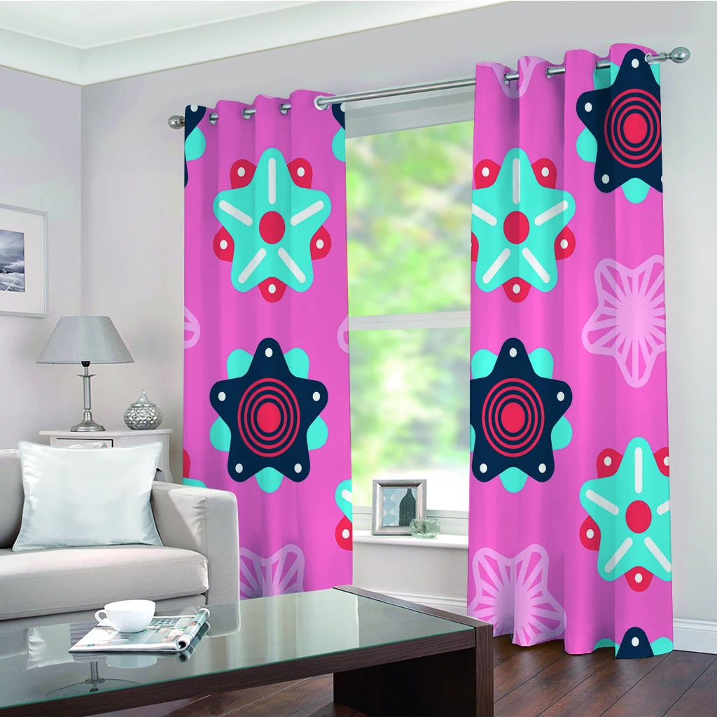 letter you are love  Curtain Home Decor Printed For Living Room Bedroom Blackout Curtains Cartoon Cute Dustproof 100% Polyester view 2