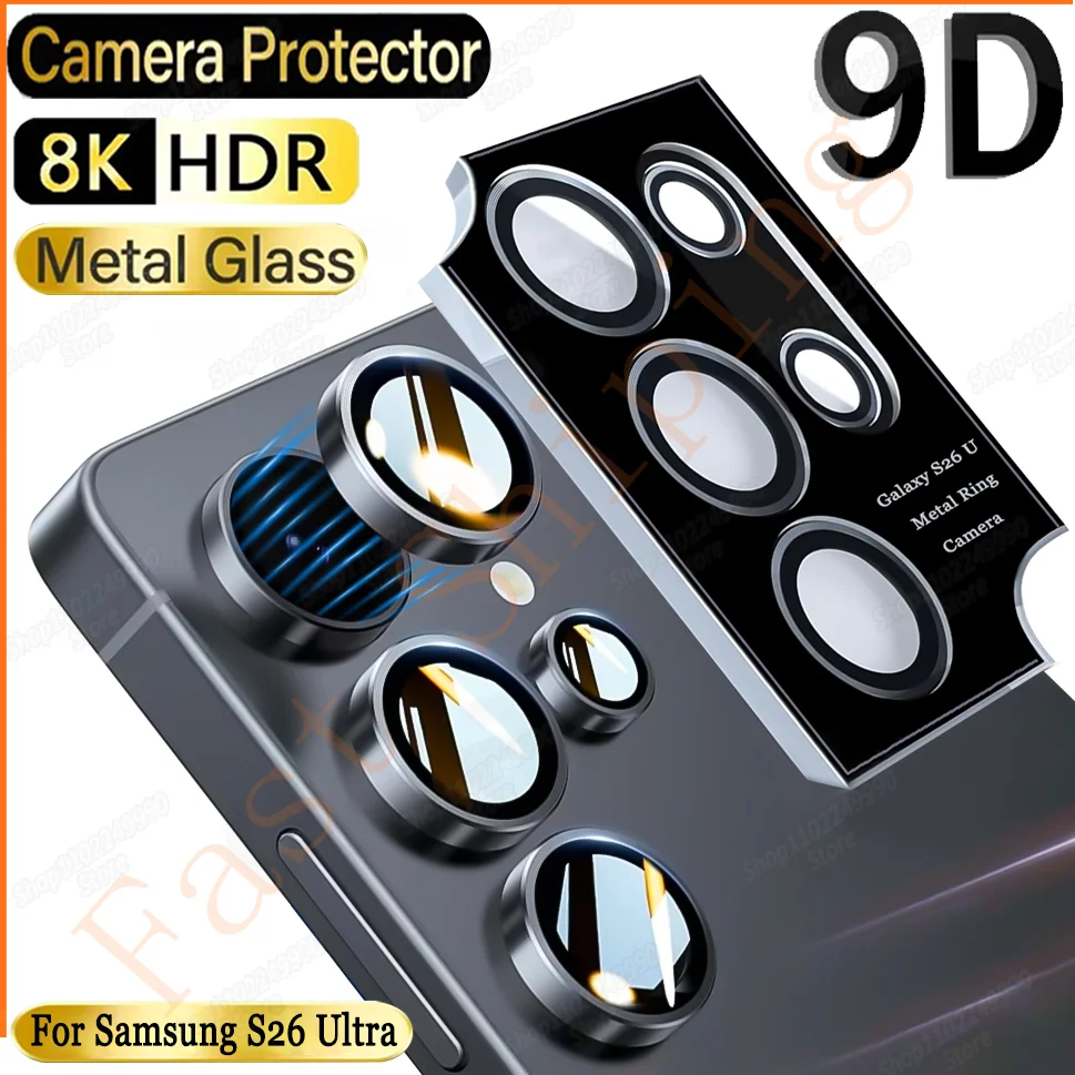 

Metal Camera Lens Protector Glass For Samsung S26 Ultra S23 S22 Plus S24 S23 FE S25 Ultra Full Cover Phone Lens Protection Glaas