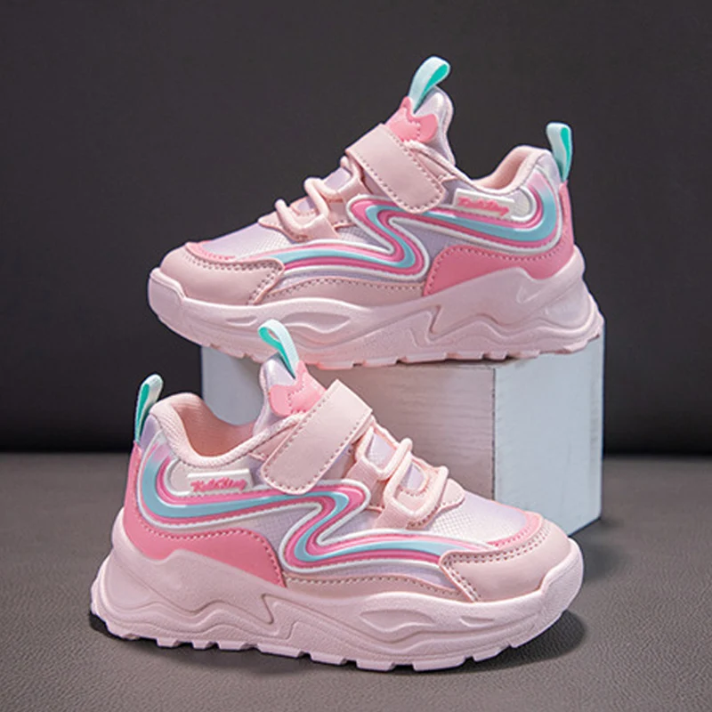 

Children Sneaker Autumn Girls Sports Shoes PU Leather Platform Kids Shoes 4 To 12 Years School Casual Girls Sneaker