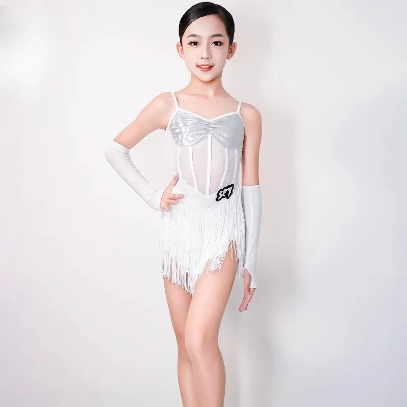 Girls Latin dance costumes practice clothes tassel dresses new summer childrens sets stage performance costumes Social dance