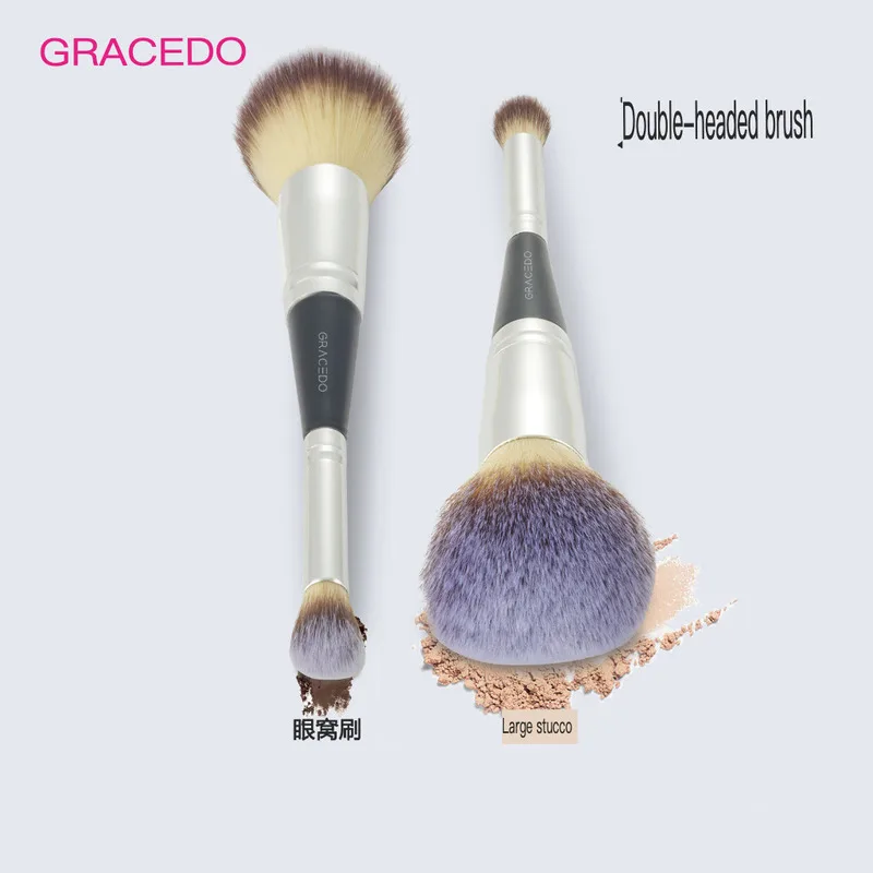 Pennello per trucco a doppia testa, Pennello per ombretto a setole morbide, Pennello per fondotinta, Pennello per correttore multifunzionale, Fard due in uno