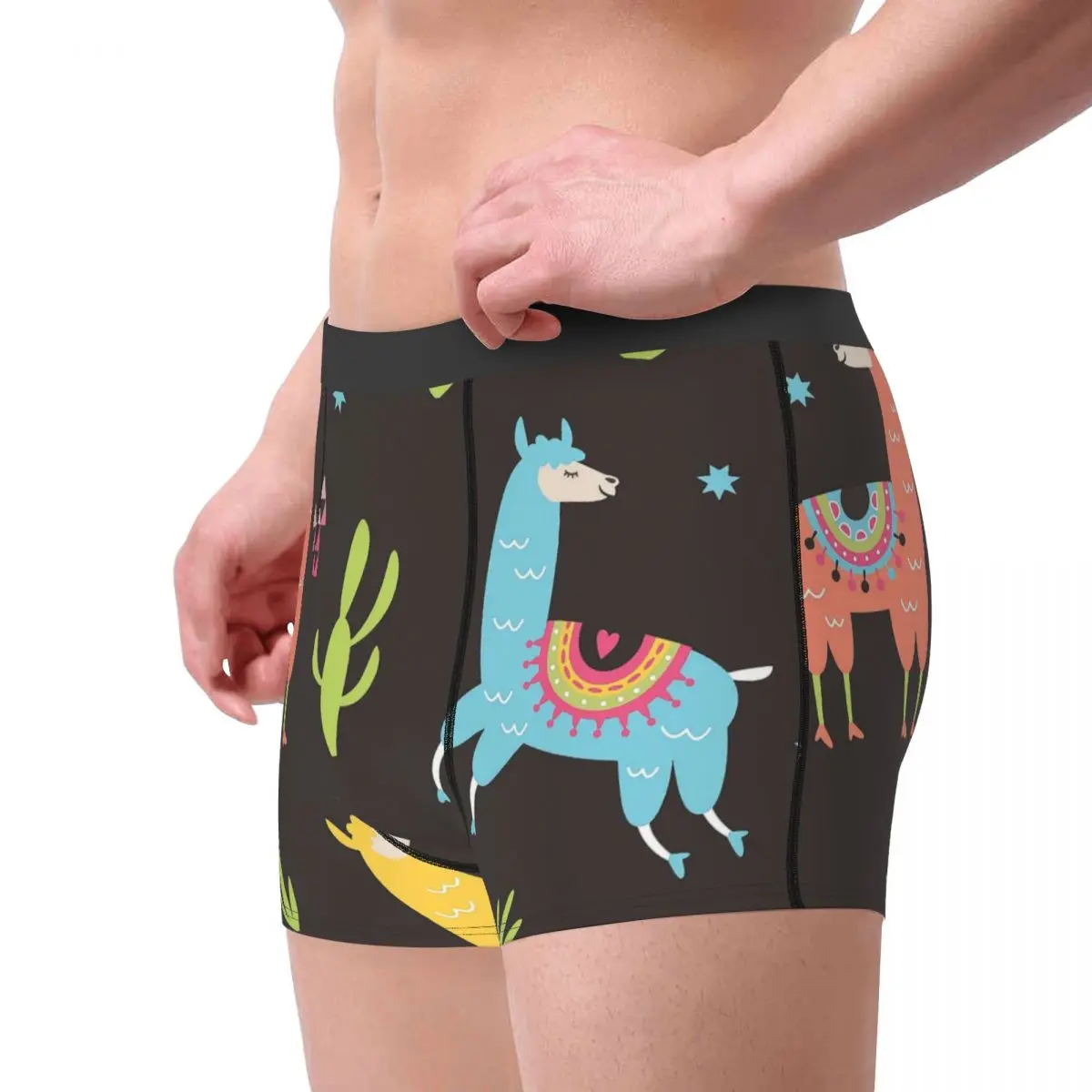 Alpaca Clever Lively Naughty Lovely Cherubic Eat Grass Underpants Homme Panties Men's Underwear Sexy Shorts Boxer Briefs