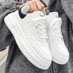 2024 Leather Men White Flat Casual Shoes Lightweight Sneakers Breathable Sports Shoes Shoes for Men Tenis Shoe Zapatillas Hombre