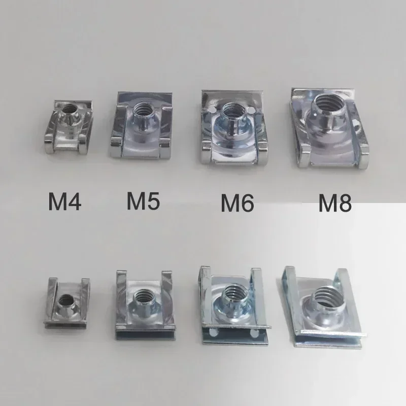 10pcs U Type Clips with Thread M6 M5 M4 M8 8mm 5mm 6mm 4mm Reed Nuts for Car Motorcycle Scooter ATV Moped image 5