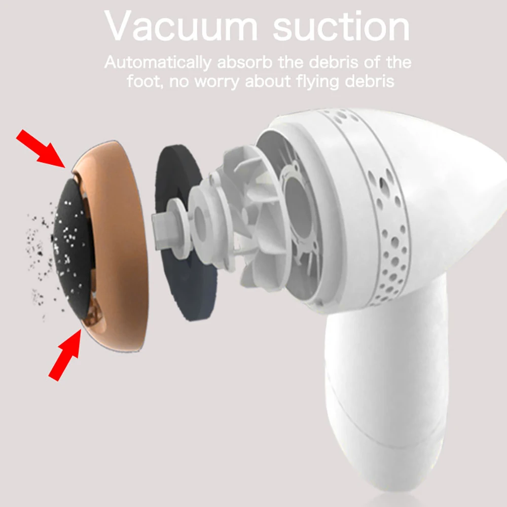 مفرمة قدم كهربائية مزيل مسامير القدم مع 3 أطراف رأس بديلة لتنظيف القدمين لتنظيف الباديكير الجاف والمتشقق