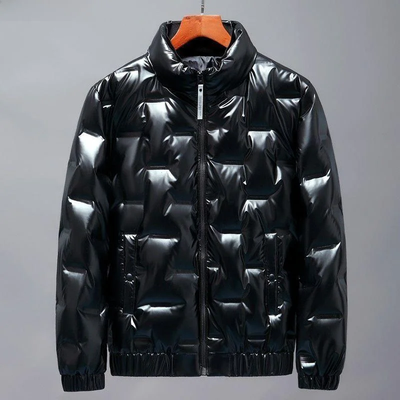 

Внесезонный пуховый хлопковый джет, мужская легкая зимняя верхняя одежда с воротником-стойкой, молодежный тренд, весна 2026, украшение на молнии
