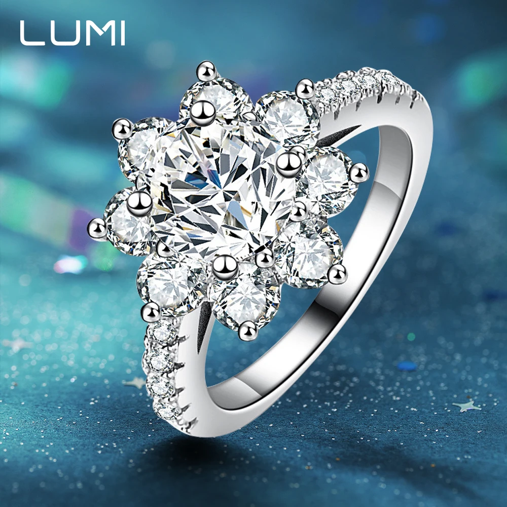 

1-3CT VVS Обручальное кольцо с муассанитом в виде снежинки для женщин, кольца с имитацией обещанных бриллиантов и сертификатом, серебро S925