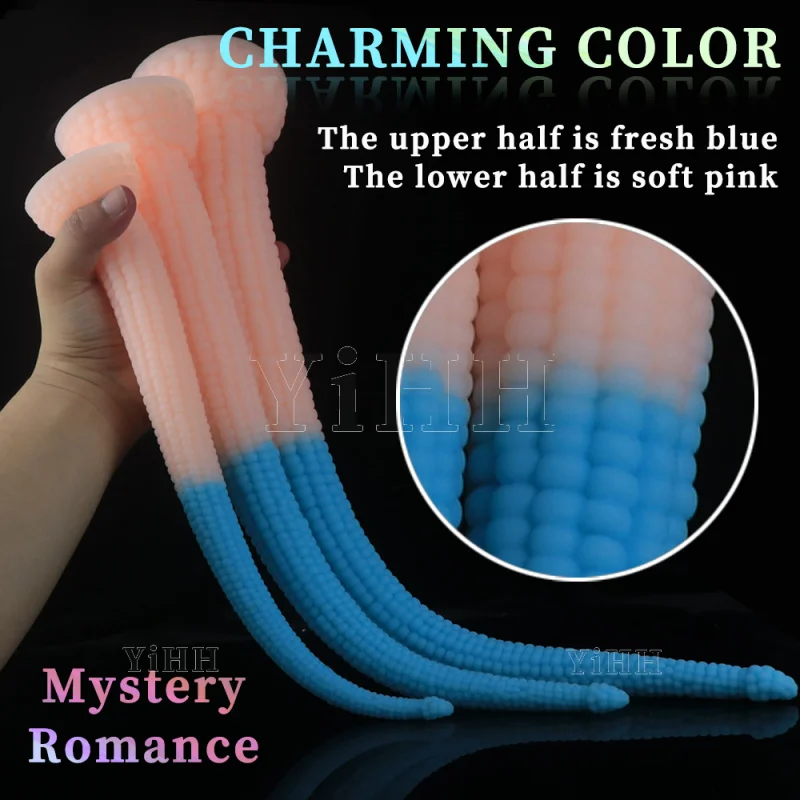 Super Long Anal Plug for Men and Women, Luminous Dildo with Suction Cup, Big Dick, Anal Sex Toy for Beginners Adults Toys