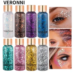 Multifunctional Eye Glitter Nail Hair Body Face Gel Art Flash Sequins Festival Stage Glitter Liquid Eyeshadow Makeup Decoration