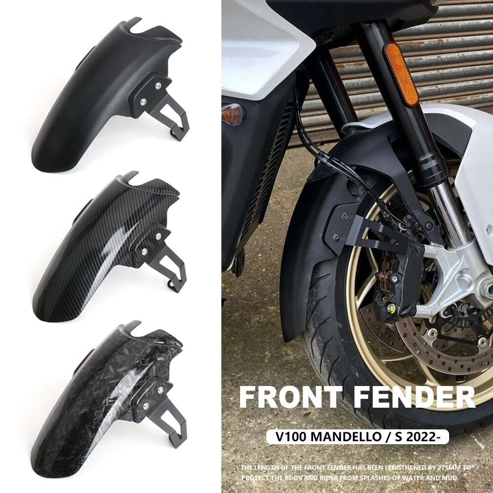 

For Moto Guzzi V100 Mandello 2022 2023 V100 MANDELLO S New Motorcycle Mudguards Carbon Fiber Black Forging Pattern Front Fender