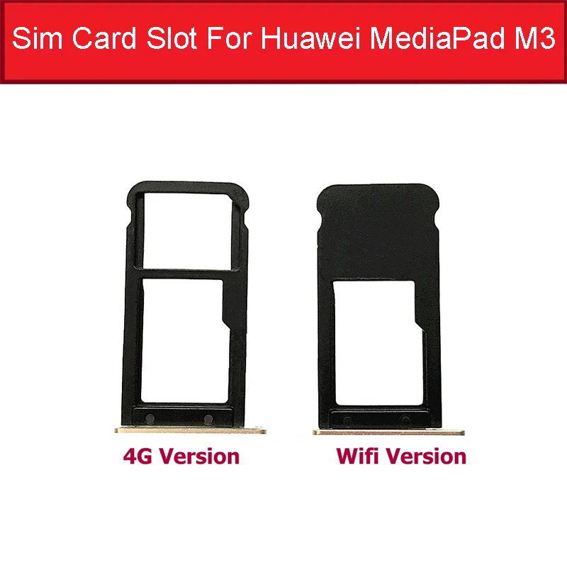 Genuine Sim Card Slot For Huawei MediaPad M3 BTV-DL09 BTV-W09 4G or Wifi version Sim Card Reader Tray Holder Replacement Repair