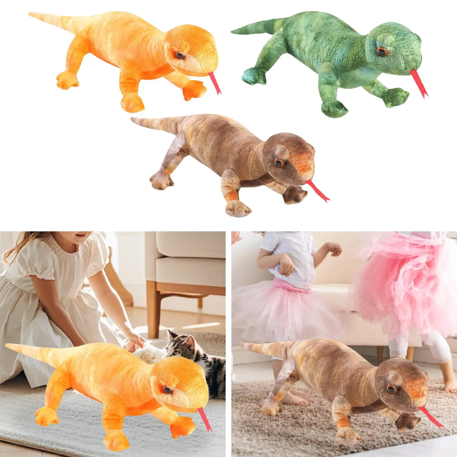 

Realistic Stuffed Lizard Plush Reptile Animal Toy Soft Snuggling Cute 100cm/39.37inch Home Decor Stuffed Animal Lizard