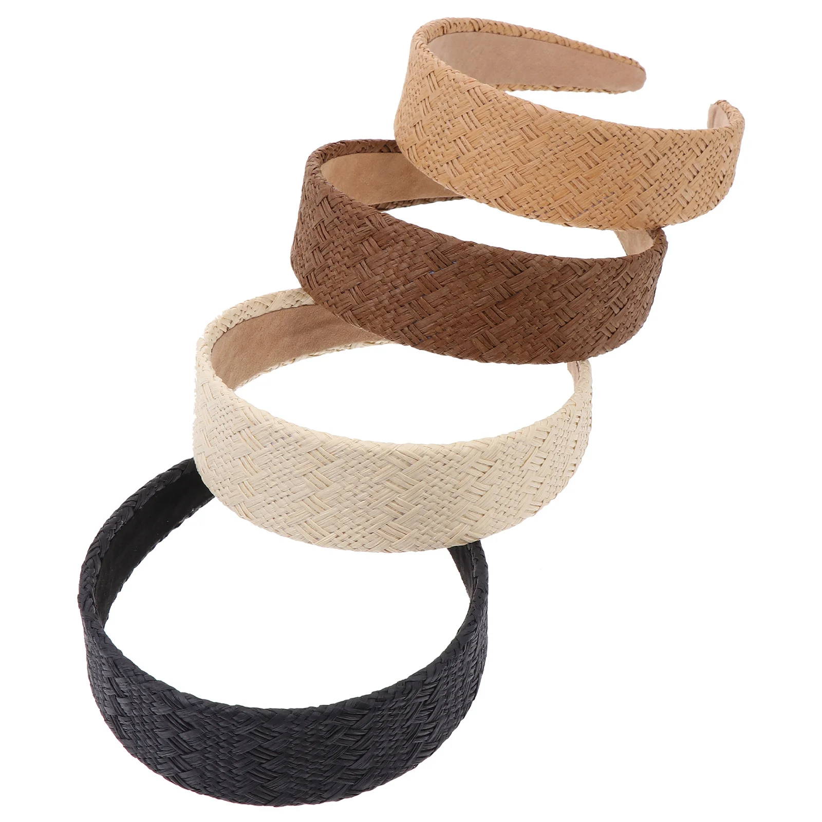 

4pcs Sponge Headband Hair Wear For Women Raffia Style Design Simple Hairbands Party Headdresses Durable Female Hair Accessories