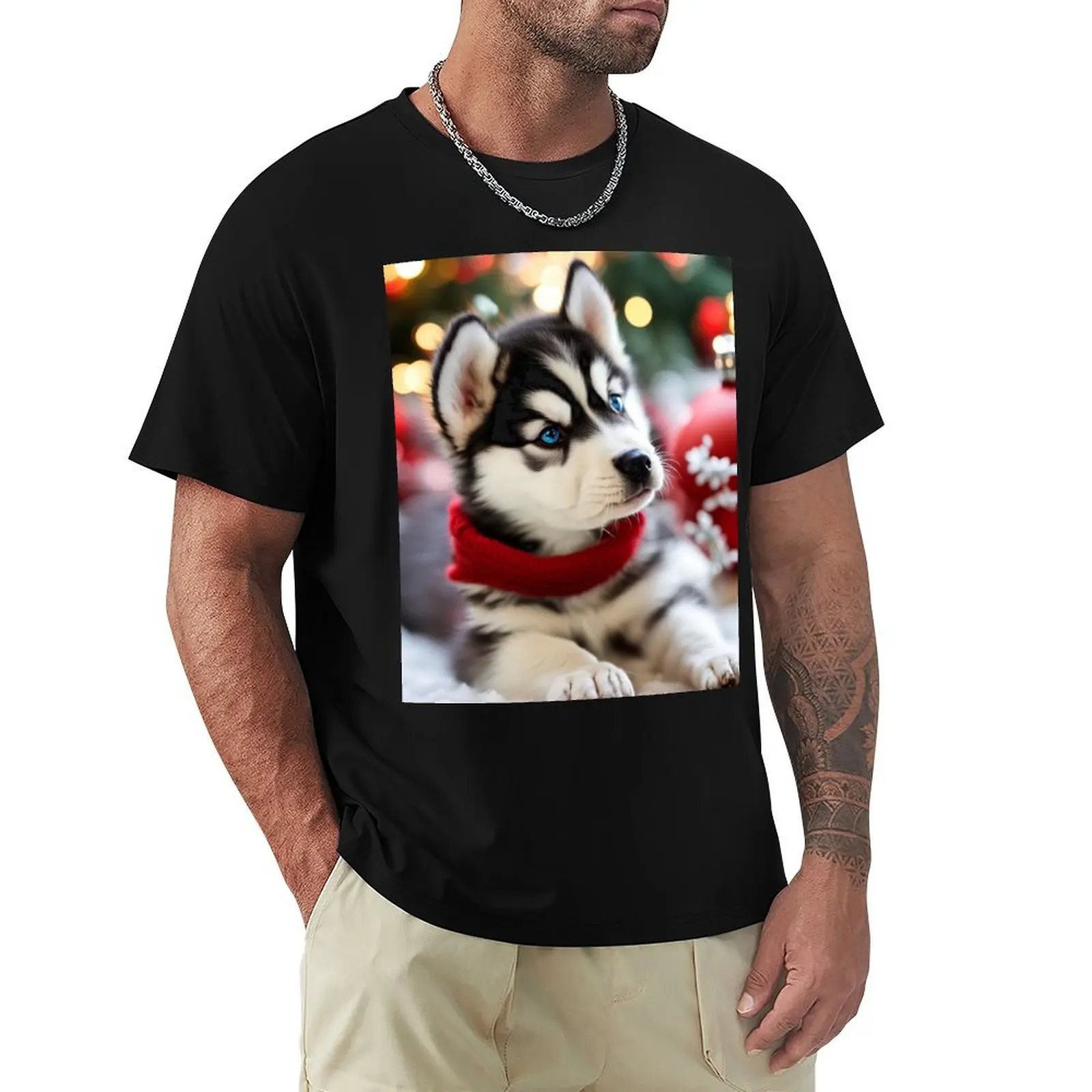 

Husky T-Shirt vintage anime shirt customs design your own oversized graphic tee Men's clothing