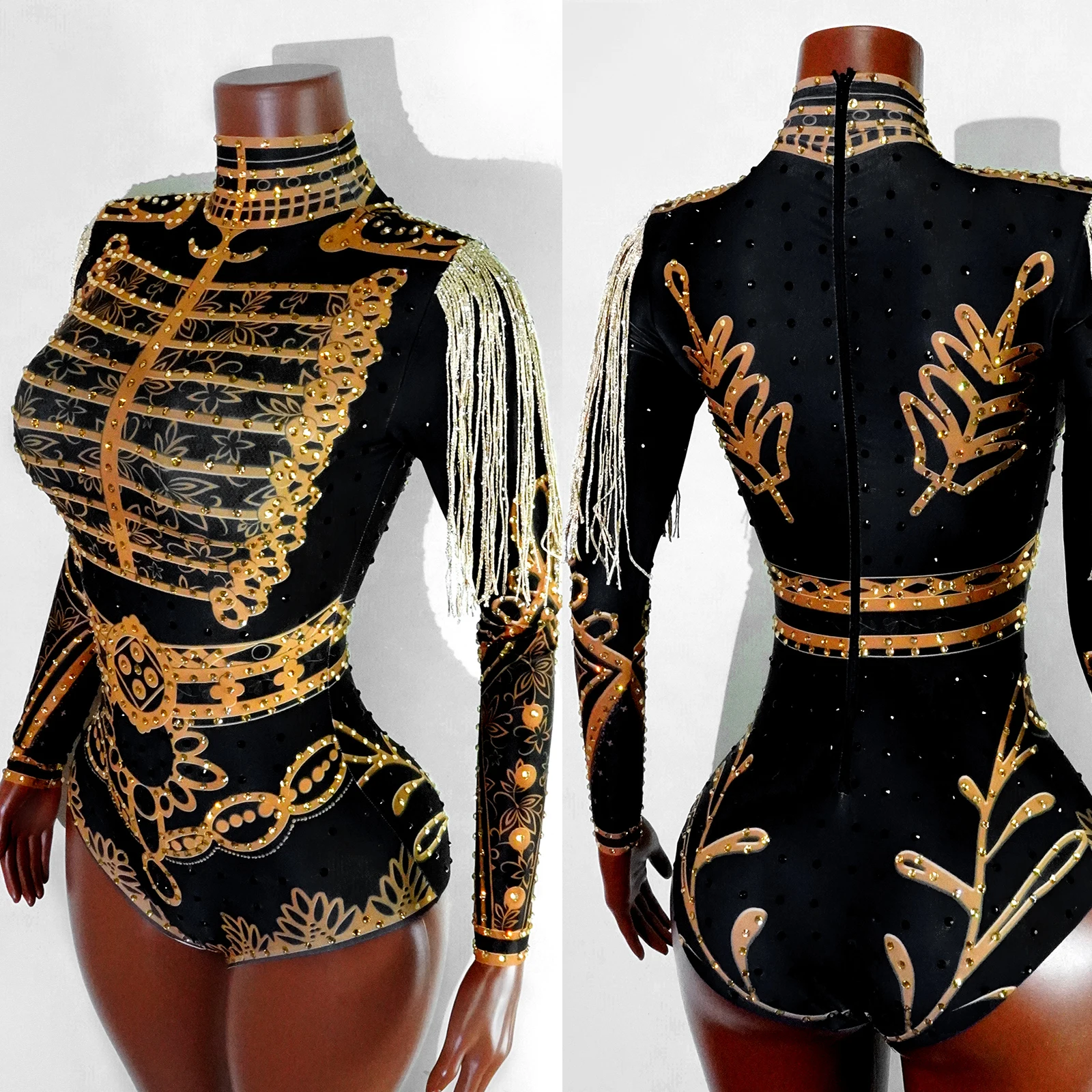 جديد مرحلة الأداء زي الماس الأسود بسط ارتداءها للنساء مهدب داخلية ملهى ليلي بار ملابس راقصة الحفلات