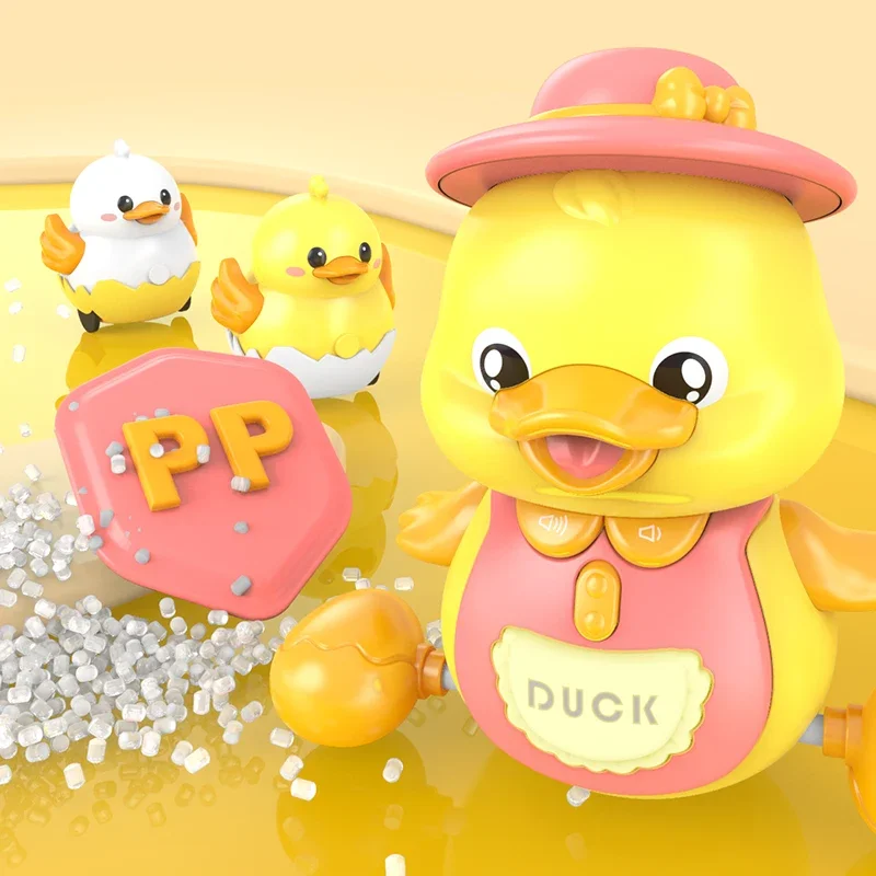 Brinquedos rastejantes aprendizagem precoce interativo rastejando luz noturna presentes para meninos meninas dança musical pato conjunto crianças