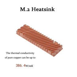 M.2 Heatsink Pure Copper Thermal conductivity 386.4W/mk Cooling effect of 15-30℃ Solid State Disk Radiator2/3/4/6mm thicknesses