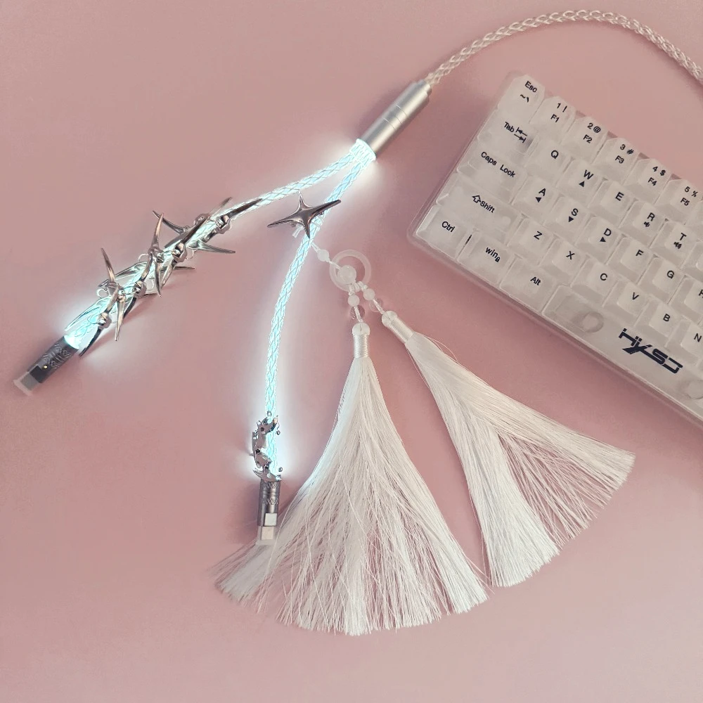 Thorns Keyboard Aviation Plug Cable 1.3m USB A-2 Typec Single Crystal Copper 1  To 2 Shine Hall Effect Keyboard Cable  Accessory