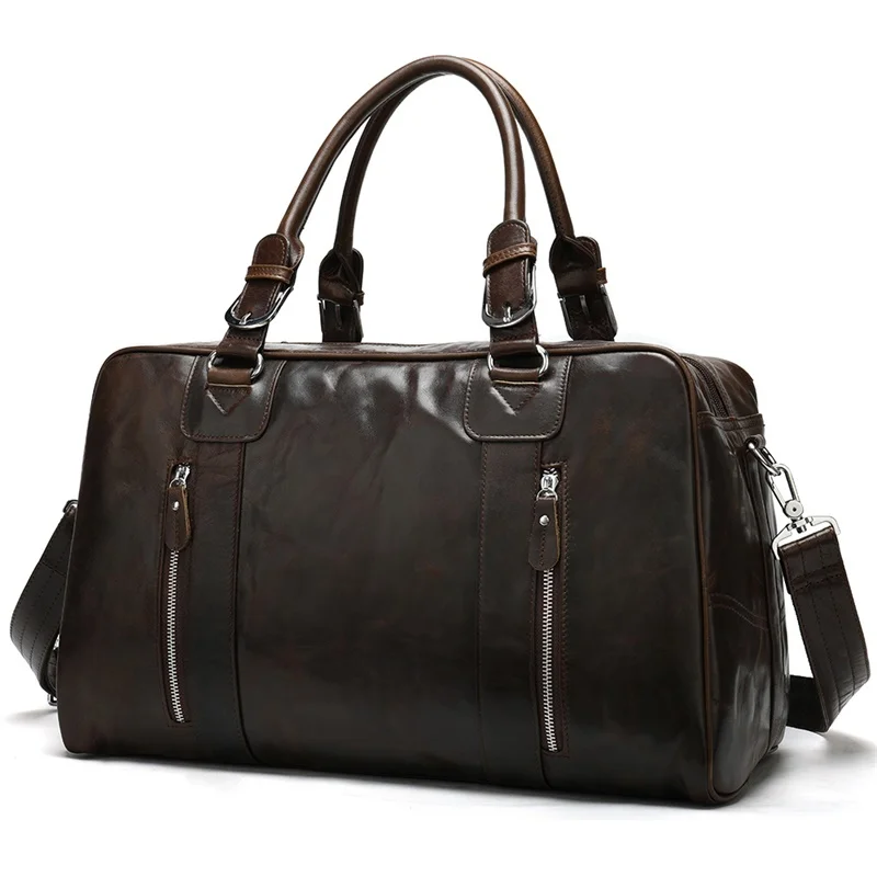 men's genuine leather travel bag for men's travel bags luggage leather laptop bag overnight bag fashion desinger luxury