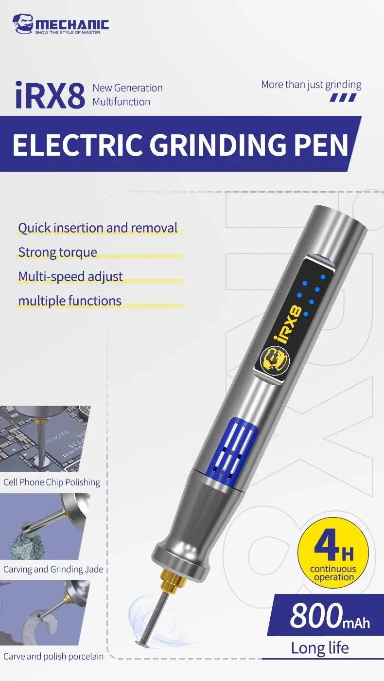 MECHANIC OFFICIAL New Arrival IRX8/GDR2 IC Electric Sanding Polishing pen Grinder High Speed Motor Chip Carving For Phone Repair