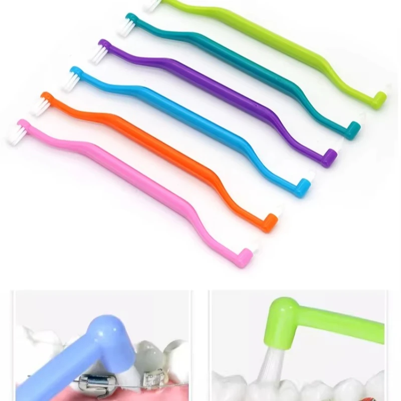 30Pcs Soft Bristle Interdental Brush Double-ended Orthodontic Wisdom Tooth Brush Teeth Gaps Braces Cleaning Oral Hygiene Tools