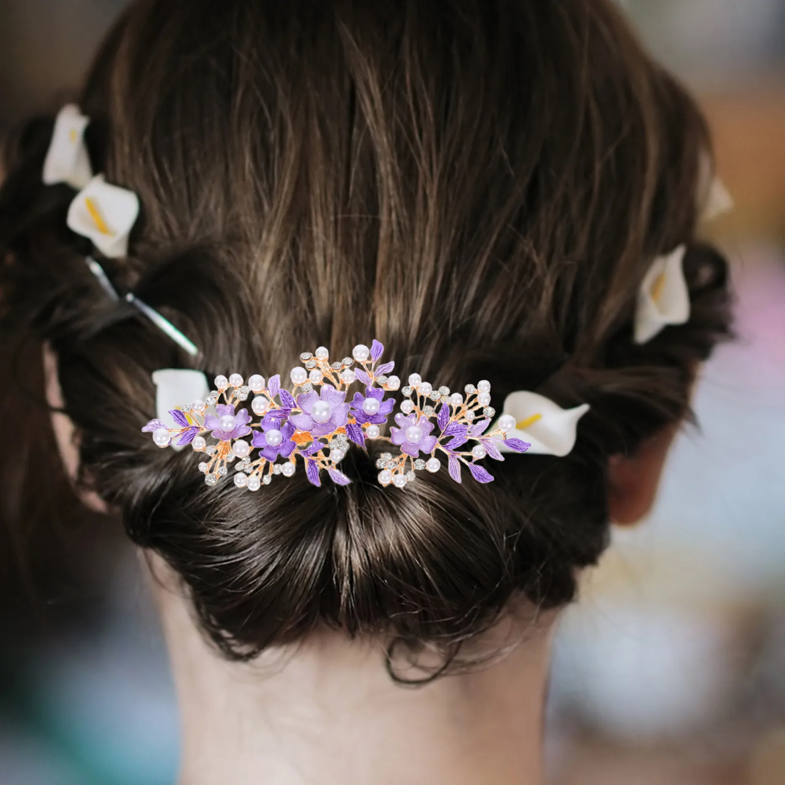 

Rose Comb Hair Accessories Wedding Bridal Hair Accessories Flower Hairpin Pearls Pins Women Elegant Bride Bridesmaid Gifts