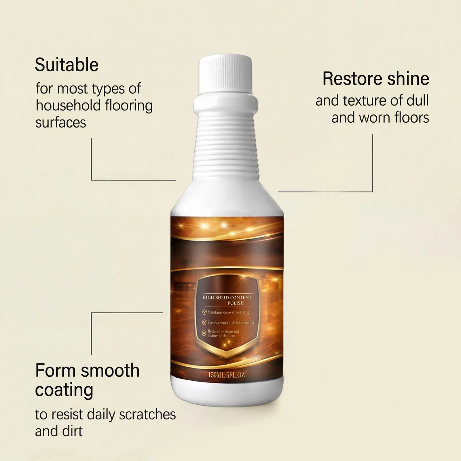 150ml Multi-Surface Wood Floor Restorer Scratch Removal Polishing Liquid Wood Floor Spray Scratch Remover for Tile Stone Laminat
