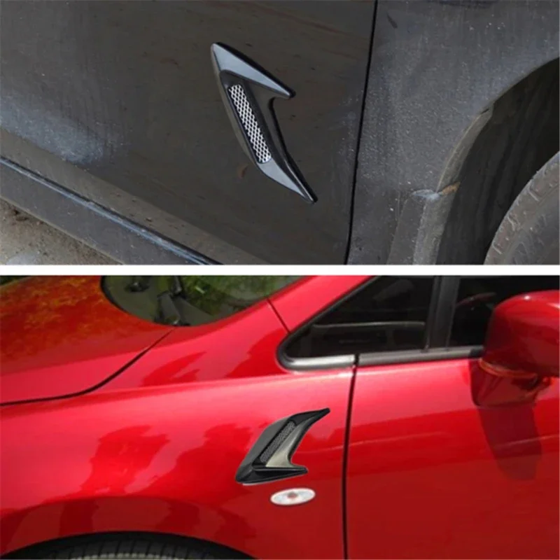 2 Stück ABS-Kunststoff Auto-Seitenluftauslass, Kotflügel-Lufteinlassverkleidung, Auto-Modifikationszubehör, Shark Cheek Lufteinlassverkleidung, Fake-Motorhaubenlüftung – Detail 7