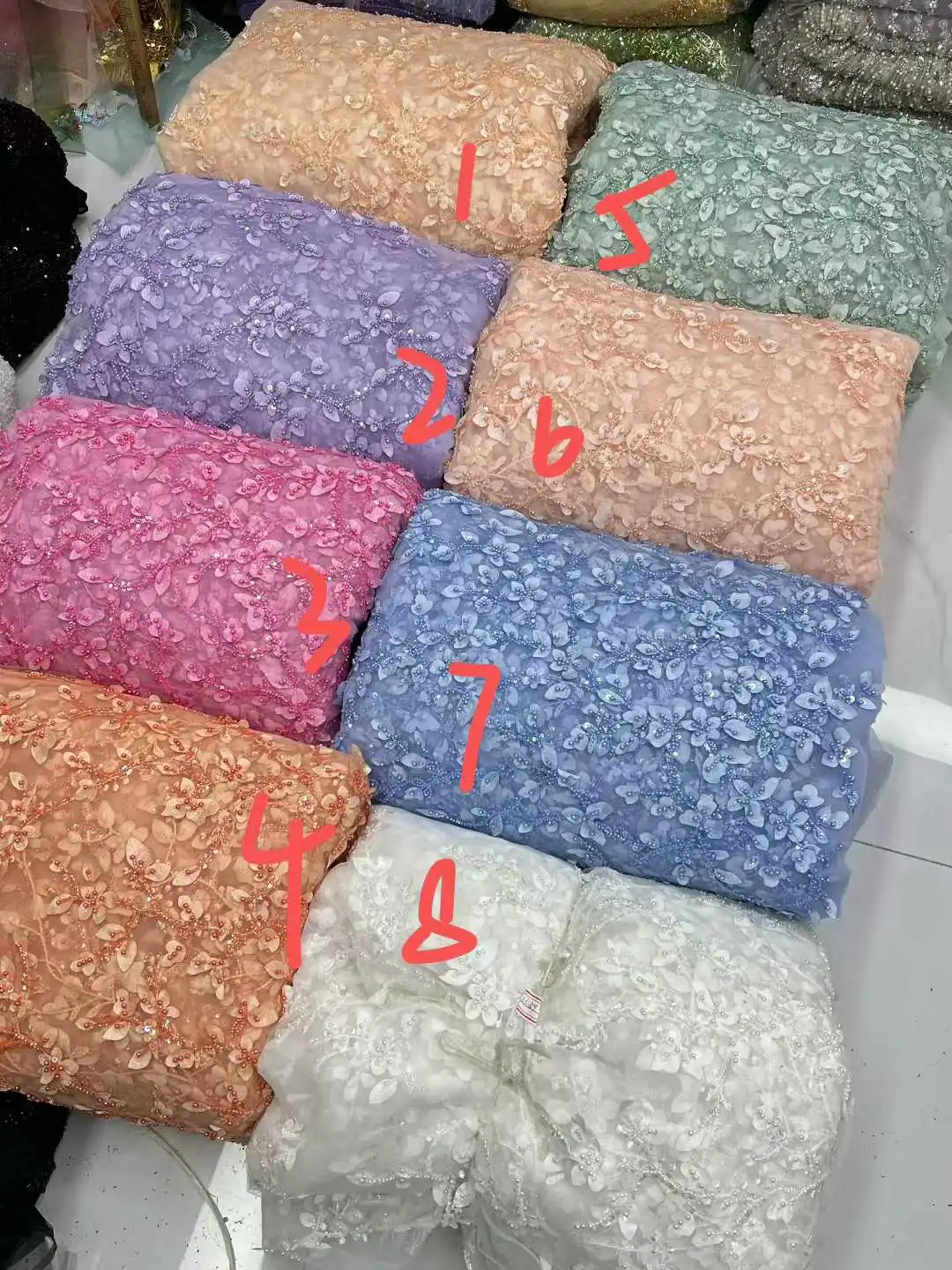جودة عالية فاخرة مطرز مع الترتر مهدب أقمشة الدانتيل نيجيريا التطريز الترتر شرابة النسيج لفستان الحفلات