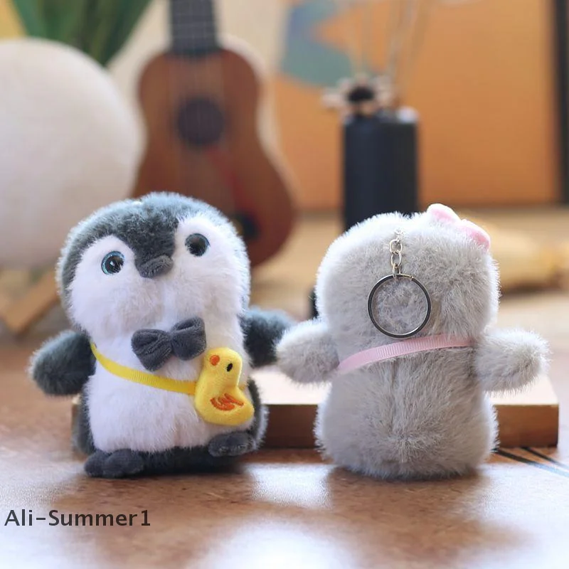 【E】Cute Little Penguin Plush Doll Keychain Pendant Backpack Hangings Decoration Gifts