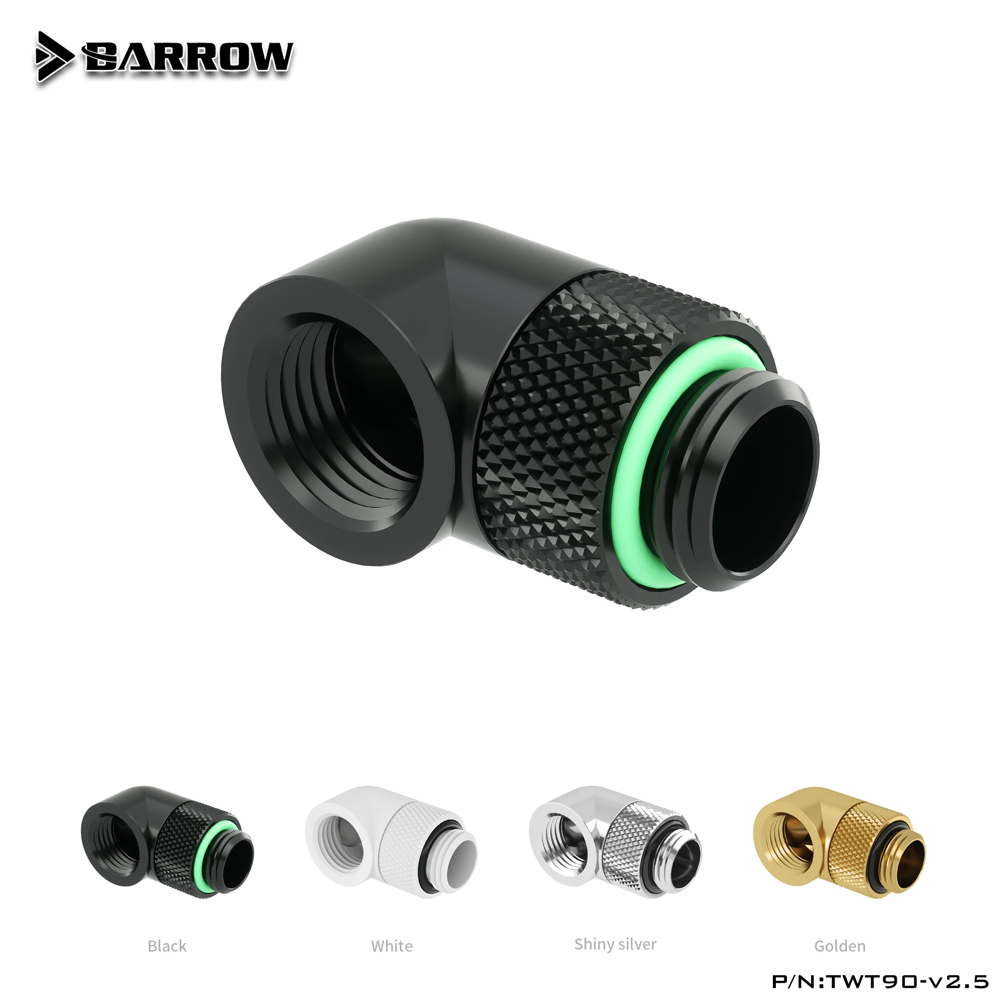 Barrow Angled Fitting G1/4\'\' 45/90 Degree M-F Rotary 360° Rotatable Adapter PC Water Cooling Elbow Connect Direction 4 Colors