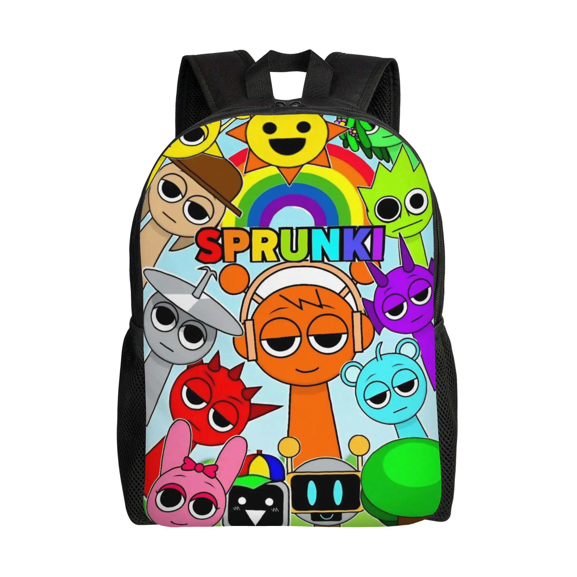 

Horror Music Sprunki Game Backpack for Men Women Teenage Student Hiking Travel Daypack Laptop Canvas Bags Sports