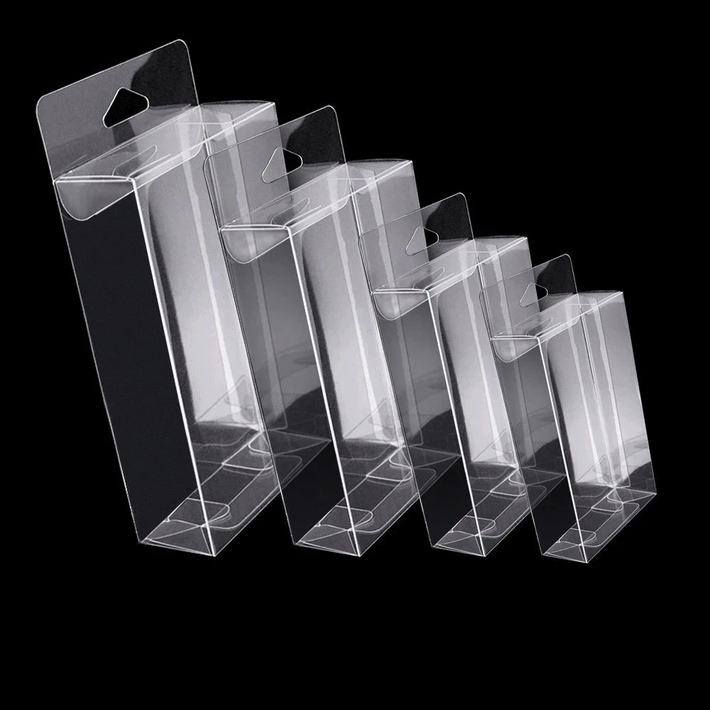 50Pcs Hook Transparent PVC Phone Case Clear Plastic Boxes Storage Jewelry Gift Box Wedding Birthday Party For Gift Packing Box